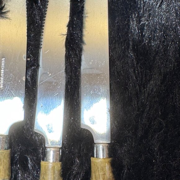 Set Of 8 Stainless Steel Knives With Faux Bamboo Handles - Picture 8 of 9